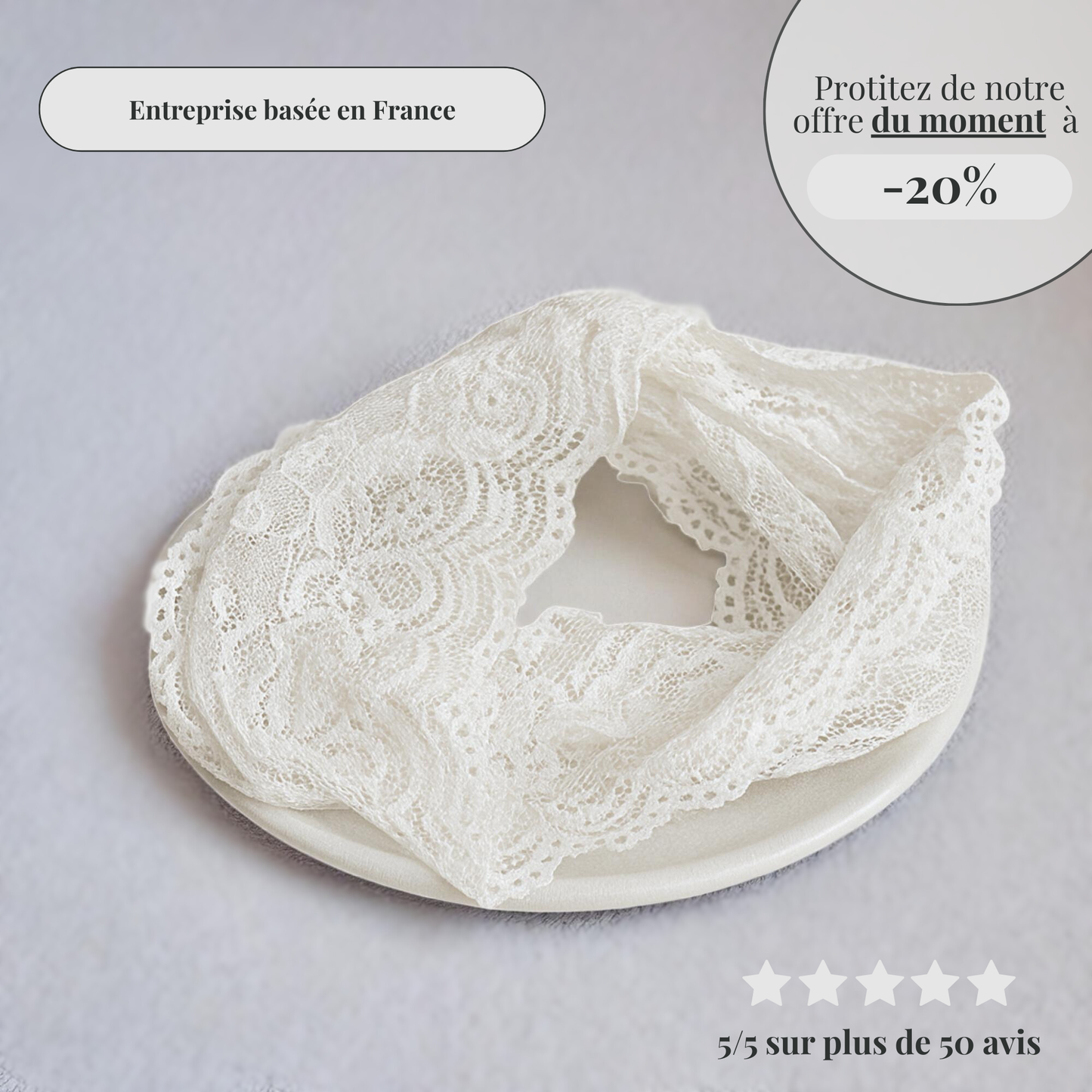 Edith - Bandeau en dentelle romantique