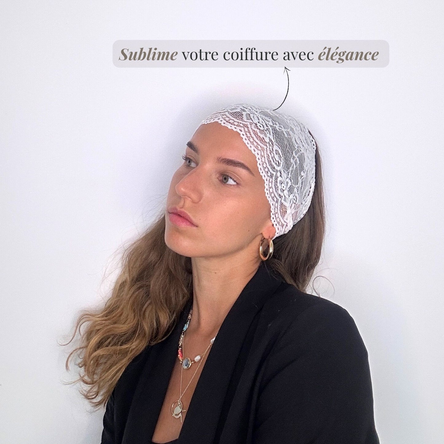 Edith - Bandeau de dentelle romantique effet seconde peau