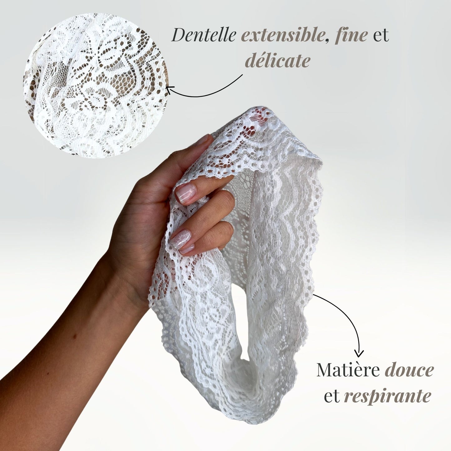 Edith - Bandeau de dentelle romantique effet seconde peau