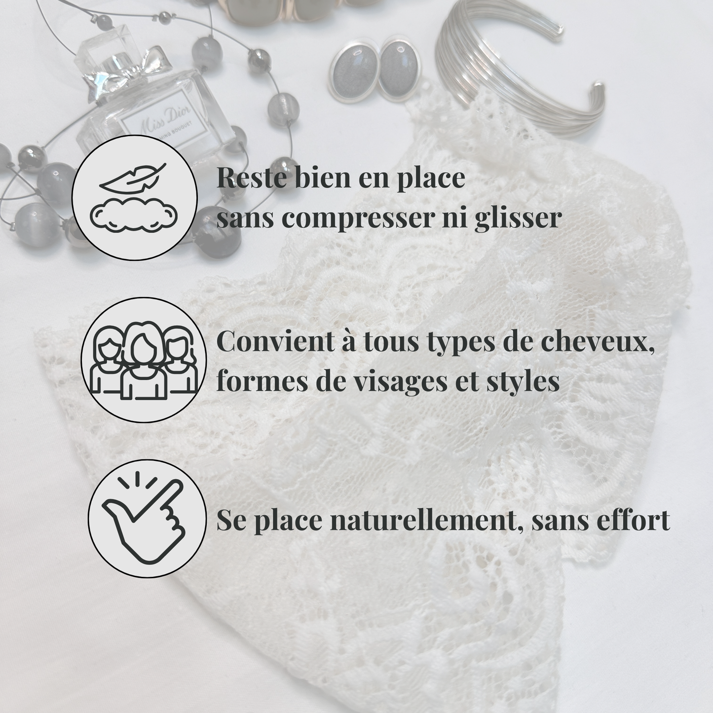 Edith - Bandeau en dentelle romantique